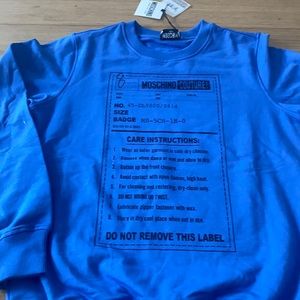 Blue new moschino crew neck sweatshirt